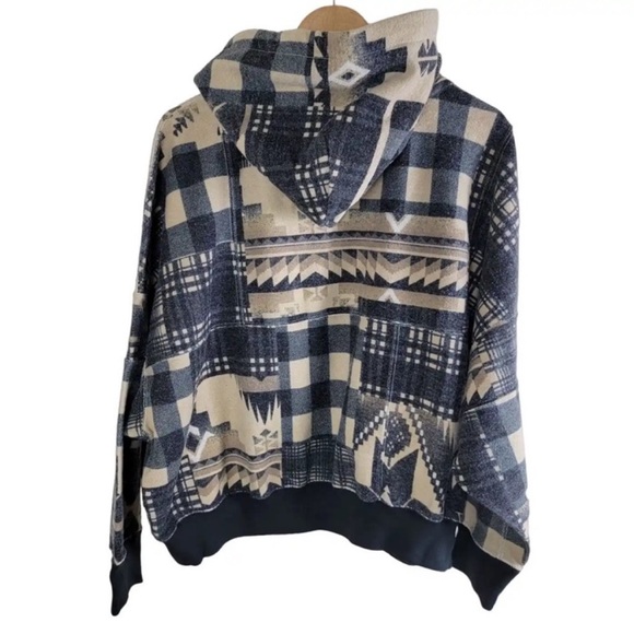Polo Ralph Lauren Large Hoodie Patchwork Geometric Aztec Multi NWT - Picture 6 of 8